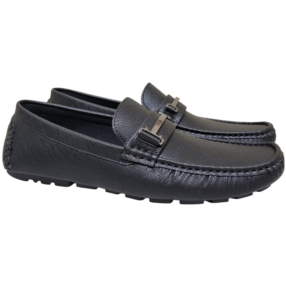 Tommy Hilfiger Men Acento Slip On Horsebit Loafers Size US 9M Black Textured